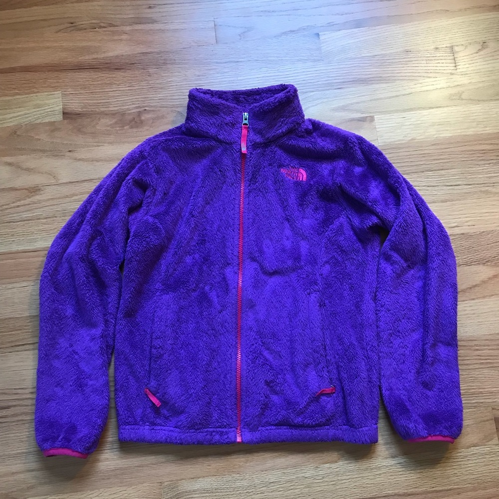 purple and pink north face